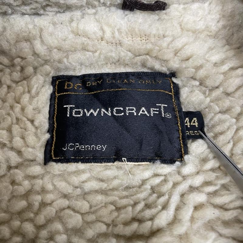 ジェイシーペニー J.C.PENNY ジャケット、上着 レザージャケット 70s ヴィンテージ TOWNCRAFT スウェード レザー 本革 裏地 ボア ジャケット 44 無地 茶 / ブラウン / brown メンズ USED 古着 中古 50148391