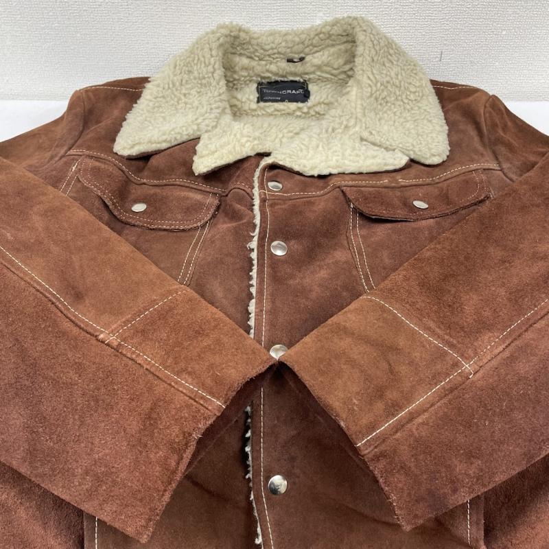 ジェイシーペニー J.C.PENNY ジャケット、上着 レザージャケット 70s ヴィンテージ TOWNCRAFT スウェード レザー 本革 裏地 ボア ジャケット 44 無地 茶 / ブラウン / brown メンズ USED 古着 中古 50148391