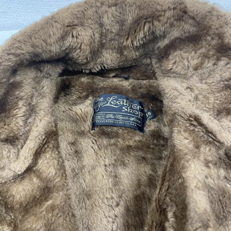 シアーズ SEARS ジャケット、上着 ジャンパー、ブルゾン 70s the Leather Shop スエード ランチ コート ジャケット 本革 レザー 38 無地 茶 / ブラウン / brown メンズ USED 古着 中古 50148402
