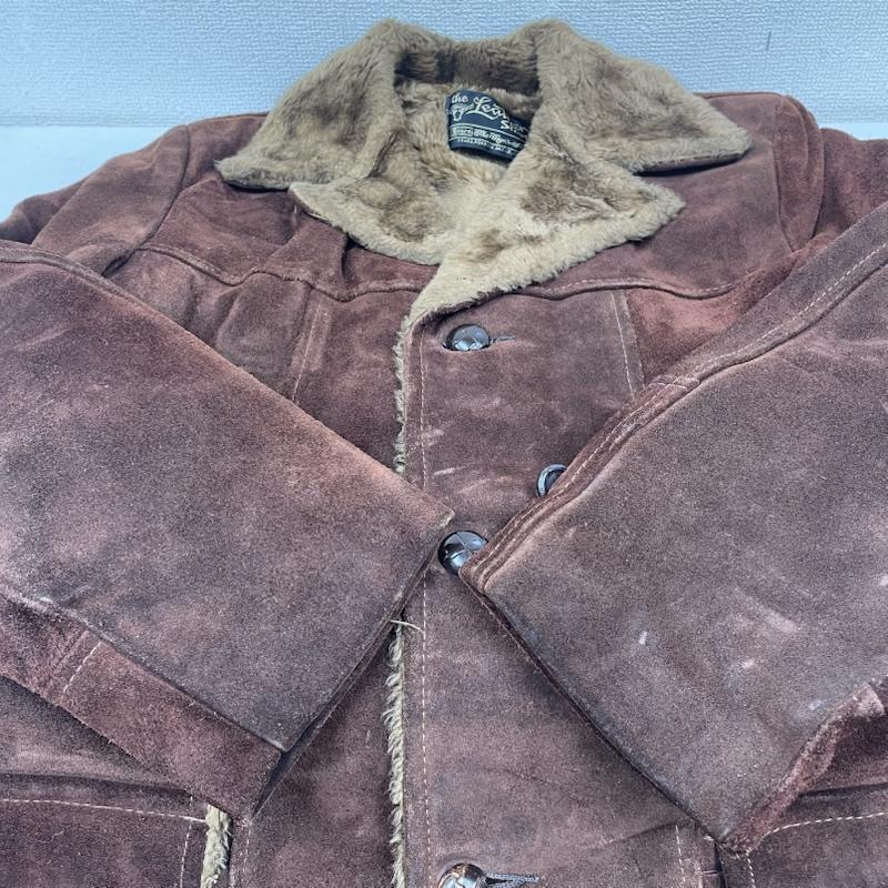 シアーズ SEARS ジャケット、上着 ジャンパー、ブルゾン 70s the Leather Shop スエード ランチ コート ジャケット 本革 レザー 38 無地 茶 / ブラウン / brown メンズ USED 古着 中古 50148402