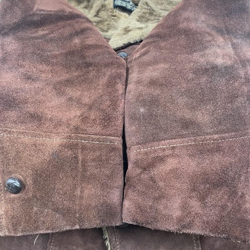 シアーズ SEARS ジャケット、上着 ジャンパー、ブルゾン 70s the Leather Shop スエード ランチ コート ジャケット 本革 レザー 38 無地 茶 / ブラウン / brown メンズ USED 古着 中古 50148402