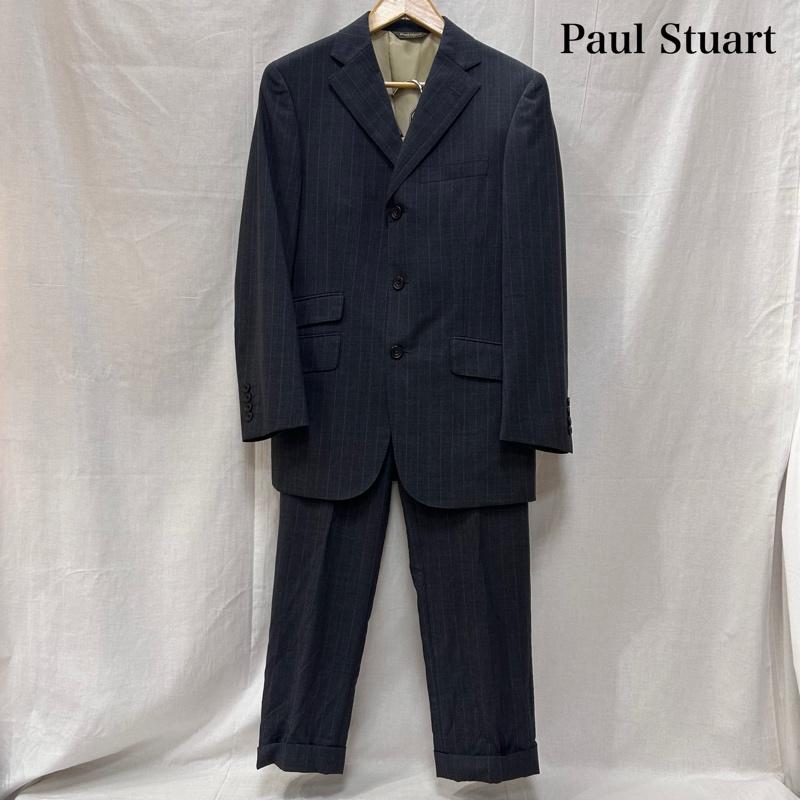 ポールスチュアート PAUL STUART セットアップ セットアップ スーツ セットアップ シングルジャケット ノッチドラペル センターベント 3つボタン ダブル使用 ストライプ グレー - ストライプ 灰 / グレー / gray メンズ USED 古着 中古 50148431