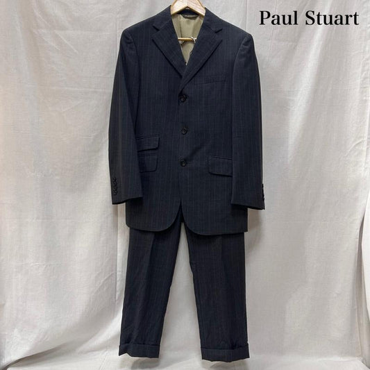 ポールスチュアート PAUL STUART セットアップ セットアップ スーツ セットアップ シングルジャケット ノッチドラペル センターベント 3つボタン ダブル使用 ストライプ グレー - ストライプ 灰 / グレー / gray メンズ USED 古着 中古 50148431