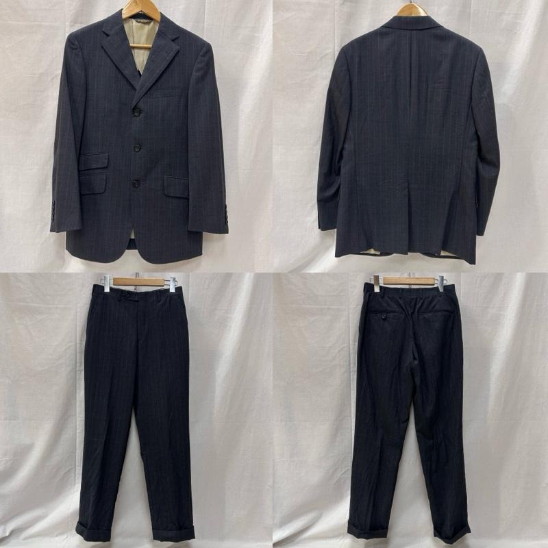 ポールスチュアート PAUL STUART セットアップ セットアップ スーツ セットアップ シングルジャケット ノッチドラペル センターベント 3つボタン ダブル使用 ストライプ グレー - ストライプ 灰 / グレー / gray メンズ USED 古着 中古 50148431