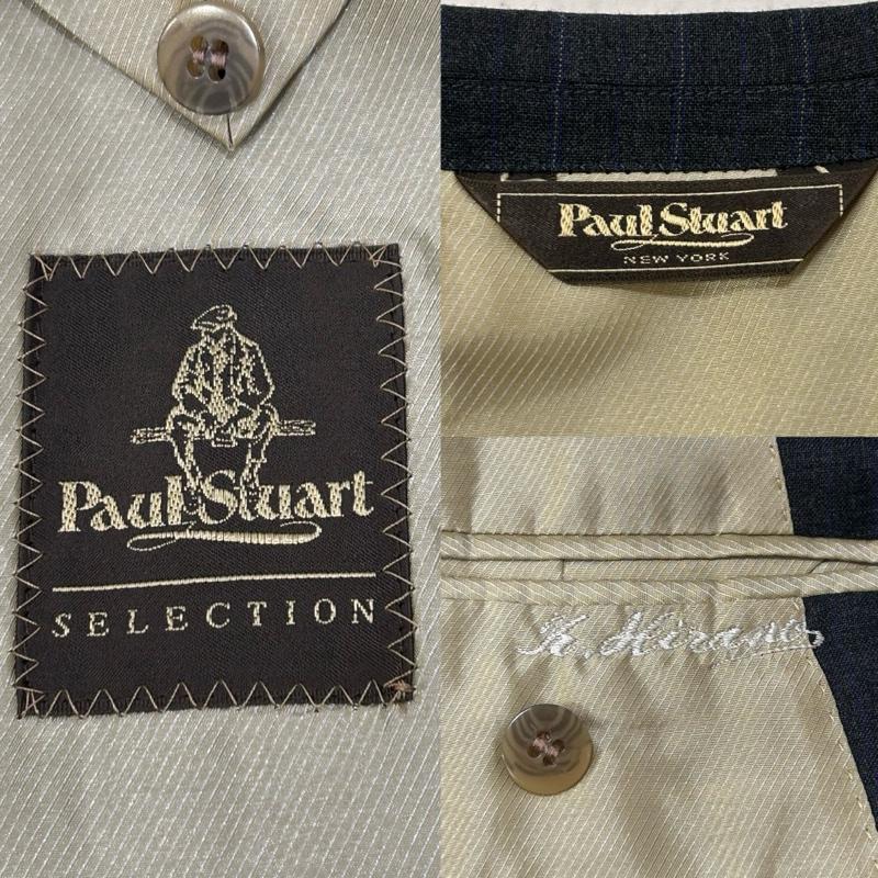 ポールスチュアート PAUL STUART セットアップ セットアップ スーツ セットアップ シングルジャケット ノッチドラペル センターベント 3つボタン ダブル使用 ストライプ グレー - ストライプ 灰 / グレー / gray メンズ USED 古着 中古 50148431
