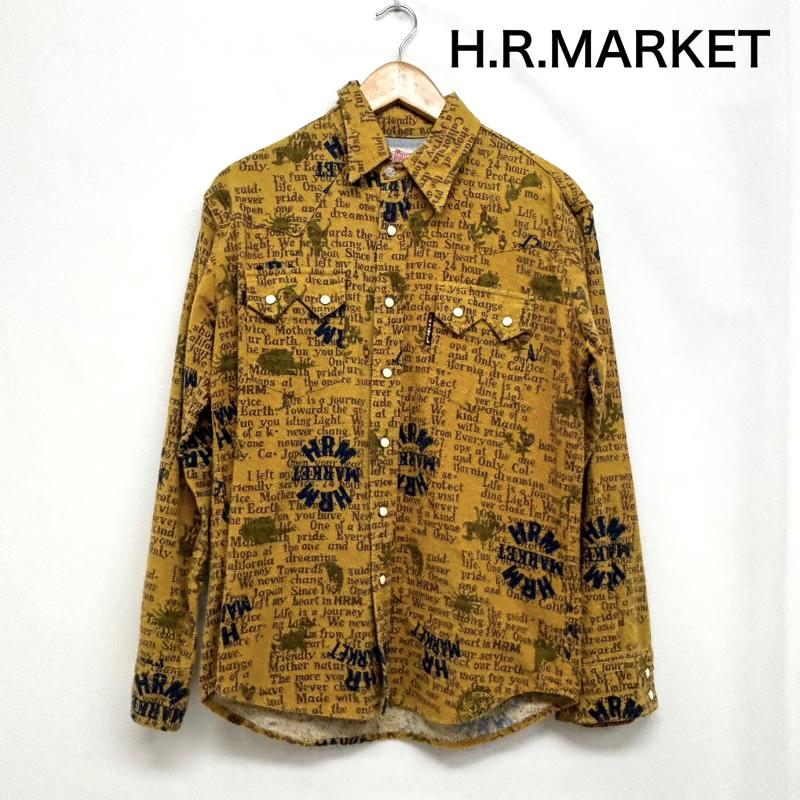 ハリウッドランチマーケット HOLLYWOOD RANCH MARKET シャツ、ブラウス 長袖 シャツ ウエスタンシャツ 文字プリント 起毛 スナップボタン 1 ロゴ、文字 メンズ USED 古着 中古 50148466