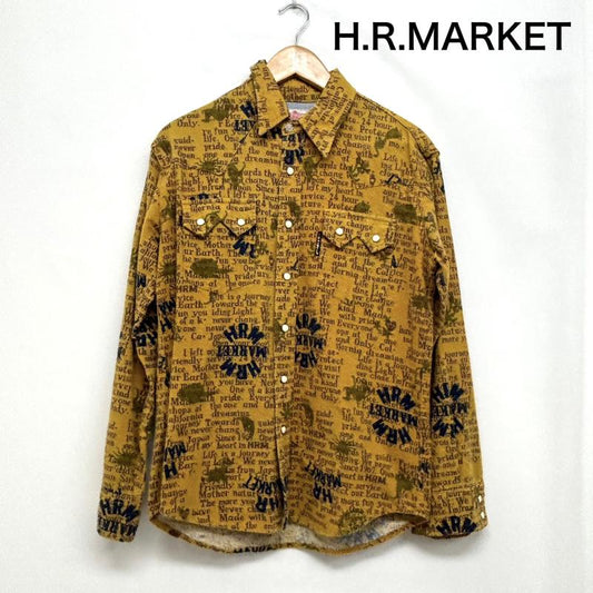 ハリウッドランチマーケット HOLLYWOOD RANCH MARKET シャツ、ブラウス 長袖 シャツ ウエスタンシャツ 文字プリント 起毛 スナップボタン 1 ロゴ、文字 メンズ USED 古着 中古 50148466
