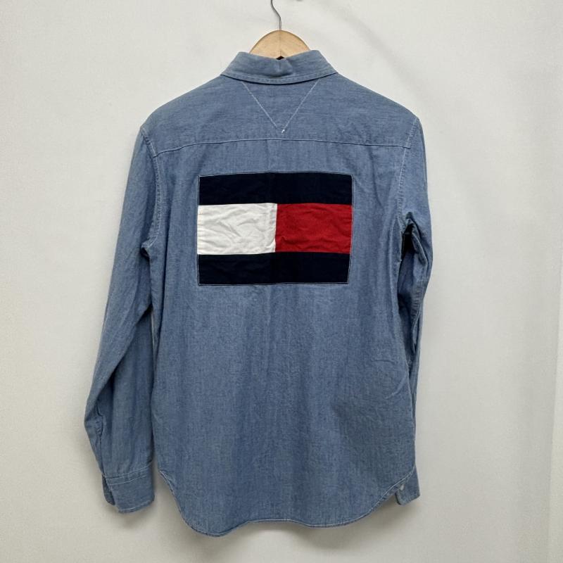 トミー ジーンズ TOMMY JEANS シャツ、ブラウス 長袖 ダンガリーシャツ ビックロゴ フラッグ 4 青 / ブルー / blue レディース USED 古着 中古 50148483