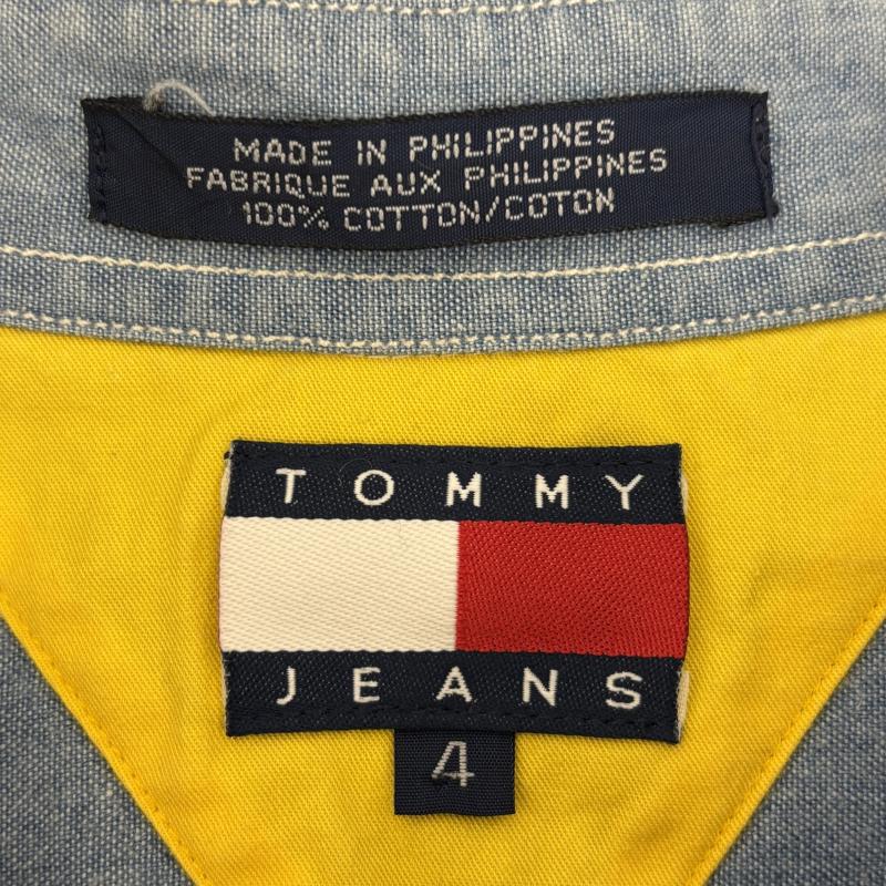 トミー ジーンズ TOMMY JEANS シャツ、ブラウス 長袖 ダンガリーシャツ ビックロゴ フラッグ 4 青 / ブルー / blue レディース USED 古着 中古 50148483