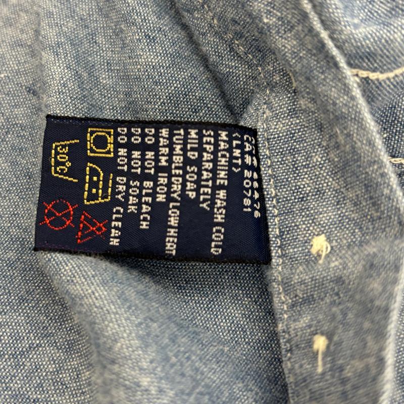トミー ジーンズ TOMMY JEANS シャツ、ブラウス 長袖 ダンガリーシャツ ビックロゴ フラッグ 4 青 / ブルー / blue レディース USED 古着 中古 50148483