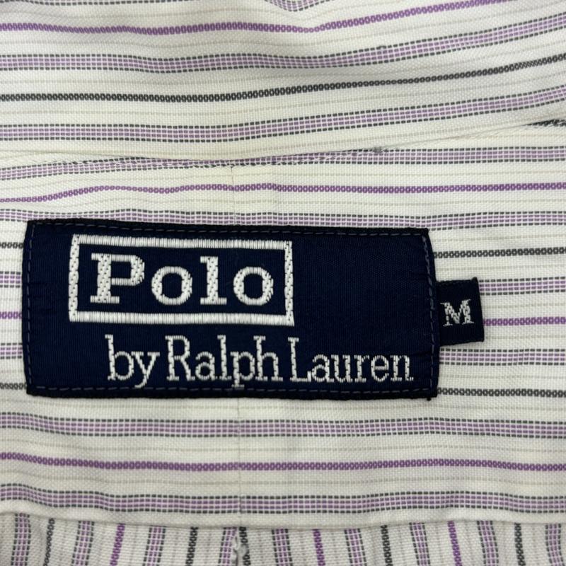 ポロバイラルフローレン Polo by RALPH LAUREN シャツ、ブラウス 長袖 ストライプシャツ M 白 / ホワイト / white X 紫 / パープル / purple メンズ USED 古着 中古 50148490