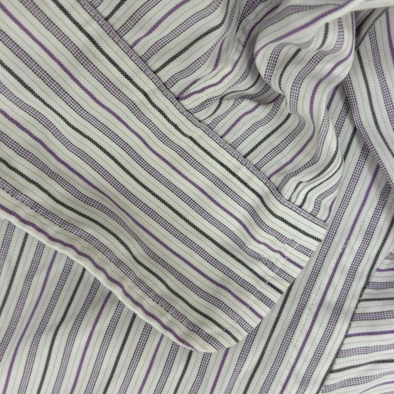 ポロバイラルフローレン Polo by RALPH LAUREN シャツ、ブラウス 長袖 ストライプシャツ M 白 / ホワイト / white X 紫 / パープル / purple メンズ USED 古着 中古 50148490