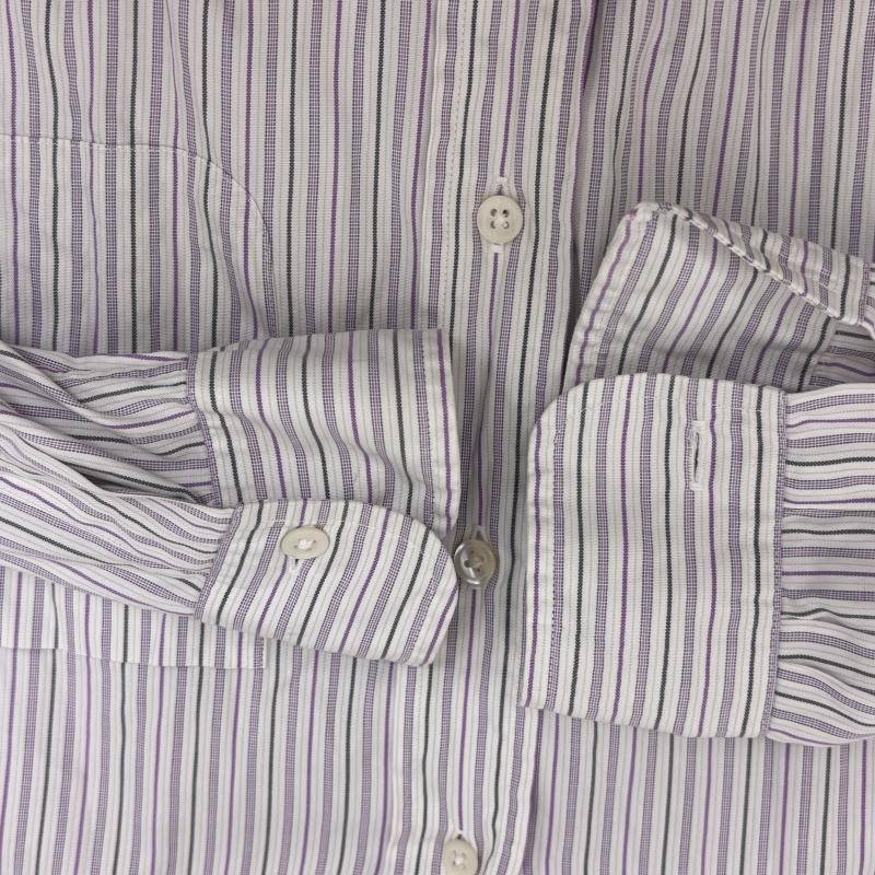 ポロバイラルフローレン Polo by RALPH LAUREN シャツ、ブラウス 長袖 ストライプシャツ M 白 / ホワイト / white X 紫 / パープル / purple メンズ USED 古着 中古 50148490