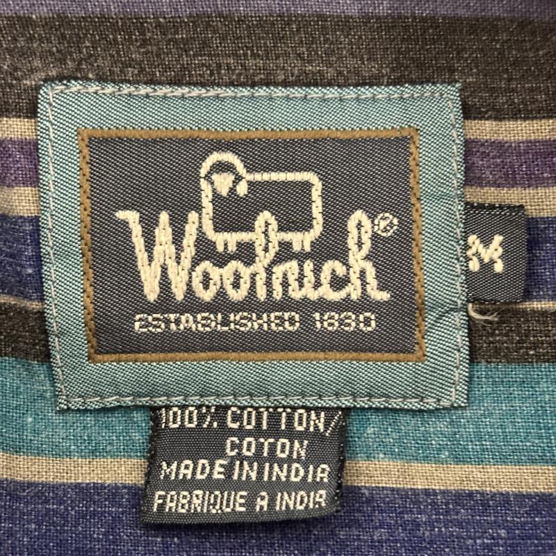 ウールリッチ WOOLRICH シャツ、ブラウス 長袖 ボタンダウンシャツ 80s 90s ストライプ M 青 / ブルー / blue X 紫 / パープル / purple メンズ USED 古着 中古 50148500