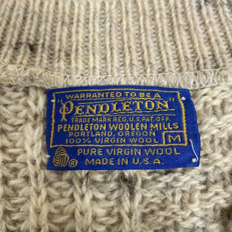 ペンドルトン PENDLETON ニット、セーター 長袖 70s vintage ウール USA製 長袖 ニット セーター Vネック 無地 M 無地 オフホワイト / オフホワイト / X マルチカラー / マルチカラー / multicolor メンズ USED 古着 中古 50148511