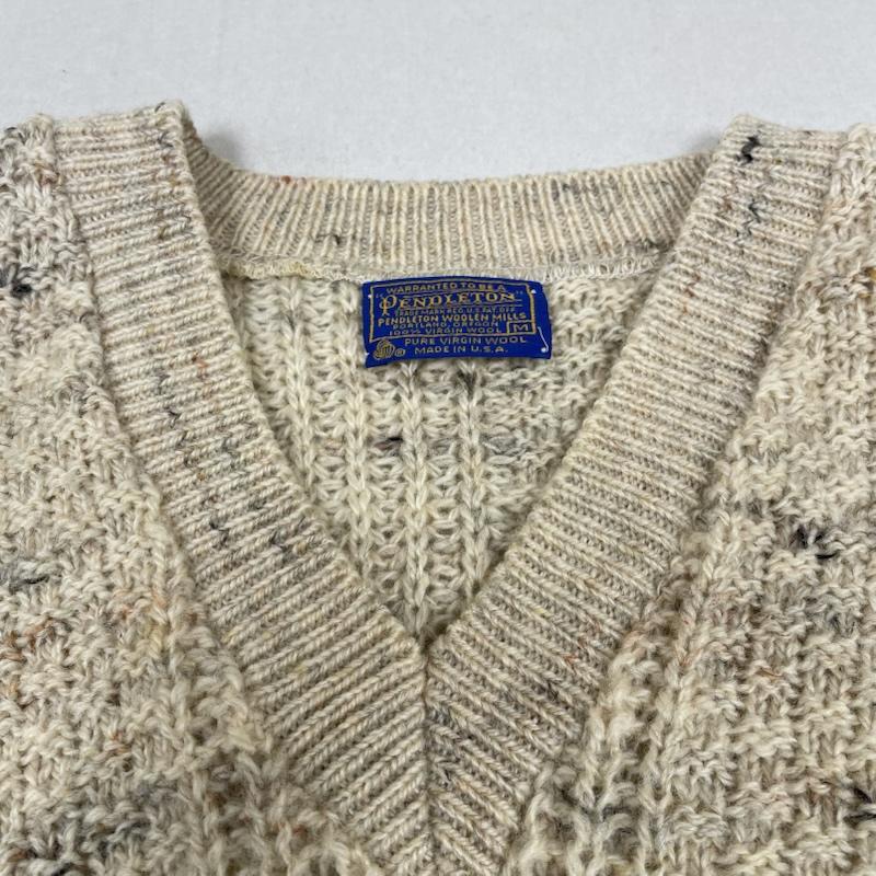 ペンドルトン PENDLETON ニット、セーター 長袖 70s vintage ウール USA製 長袖 ニット セーター Vネック 無地 M 無地 オフホワイト / オフホワイト / X マルチカラー / マルチカラー / multicolor メンズ USED 古着 中古 50148511
