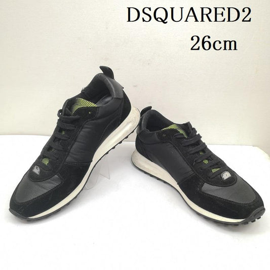 ディースクエアード DSQUARED2 スニーカー スニーカー ロゴ ローカット スニーカー S82SN0055 スエード ナイロン 41 26.0cm 黒 / ブラック / black メンズ USED 古着 中古 50148525
