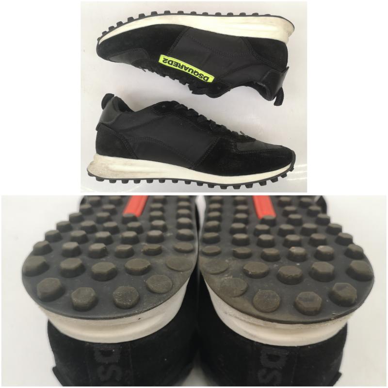 ディースクエアード DSQUARED2 スニーカー スニーカー ロゴ ローカット スニーカー S82SN0055 スエード ナイロン 41 26.0cm 黒 / ブラック / black メンズ USED 古着 中古 50148525