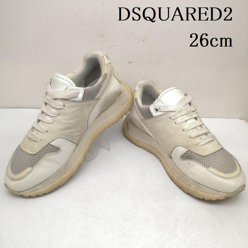 ディースクエアード DSQUARED2 スニーカー スニーカー スニーカー RUNNING サイド ロゴ 41 26.0cm 白 / ホワイト / white メンズ USED 古着 中古 50148526
