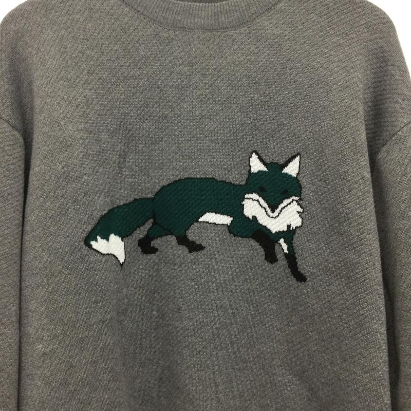 古着 USED ニット、セーター 長袖 THE FOX COLLECTION ザ フォックスコレクション PENNEY S The Fox Jacquard Knit フォックス ジャガード ニット M キャラクター 灰 / グレー / gray メンズ USED 古着 中古 50148573