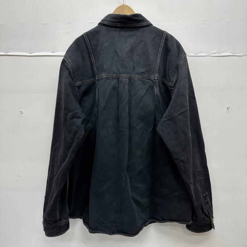 ルイヴィトン LOUIS VUITTON シャツ、ブラウス 長袖 23SS ロゴ 刺繡 金ボタン デニム ワーク シャツ RM231M UQ4 HOS12W XL 黒 / ブラック / black メンズ USED 古着 中古 50148595