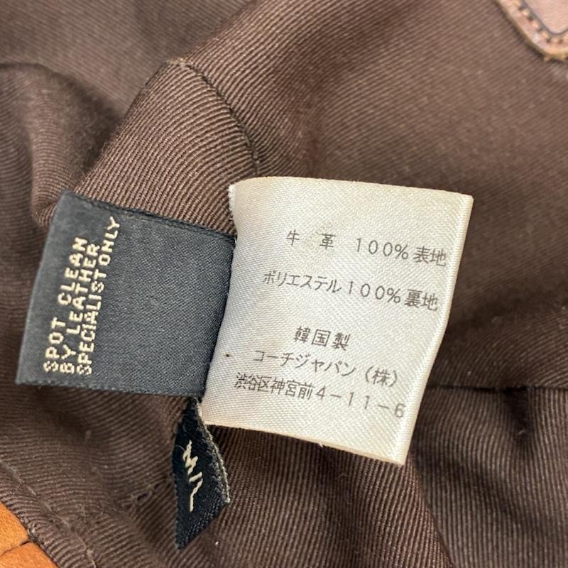 コーチ COACH 帽子 ハット オールド レザー ターンロック バケットハット M/L - 茶 / ブラウン / brown メンズ USED 古着 中古 50148600