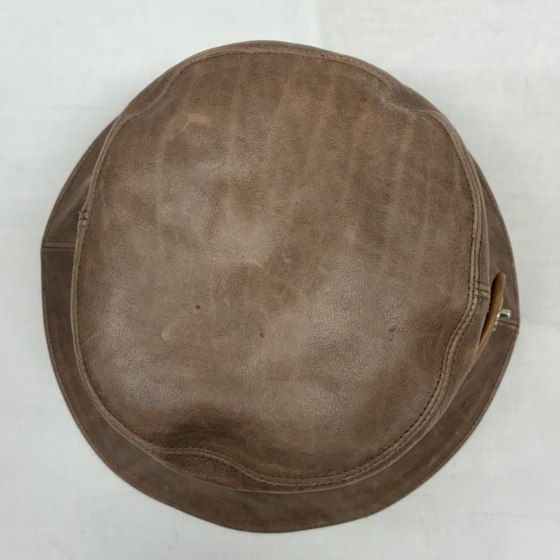 コーチ COACH 帽子 ハット オールド レザー ターンロック バケットハット M/L - 茶 / ブラウン / brown メンズ USED 古着 中古 50148600