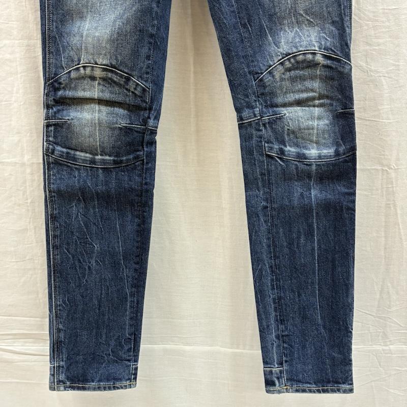 ジースターロゥ G-STAR RAW パンツ デニム、ジーンズ 5620 Custom Mid Skinny Wmn 立体裁断 バイカー ストレッチ スリム スキニー デニムパンツ 26インチ ダメージ加工 インディゴ / インディゴ / Indigo レディース USED 古着 中古 50148617