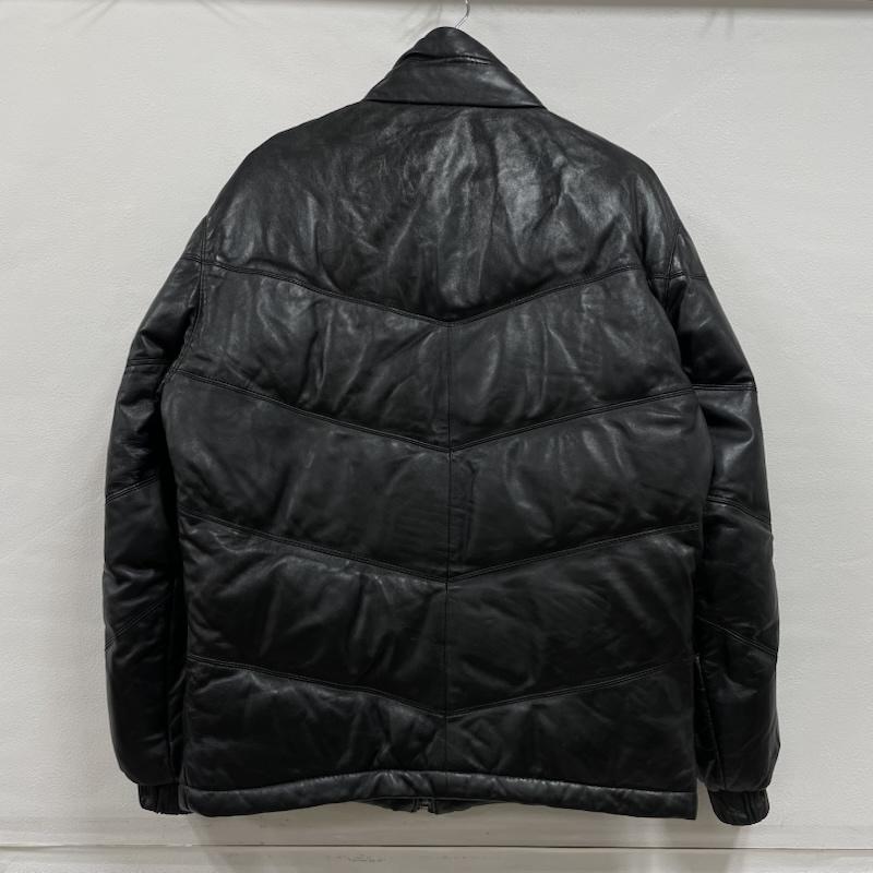 リコリス LICORICE ジャケット、上着 レザージャケット レザー ジップアップ ダウン ジャケット 羊革 ラム LC-11271 M 無地 黒 / ブラック / black メンズ USED 古着 中古 50148622