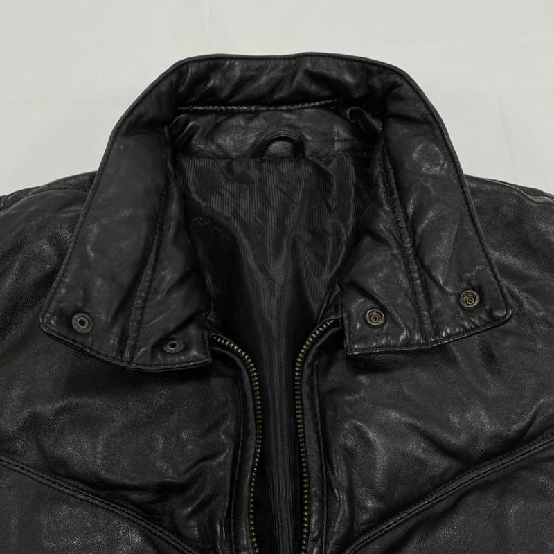 リコリス LICORICE ジャケット、上着 レザージャケット レザー ジップアップ ダウン ジャケット 羊革 ラム LC-11271 M 無地 黒 / ブラック / black メンズ USED 古着 中古 50148622