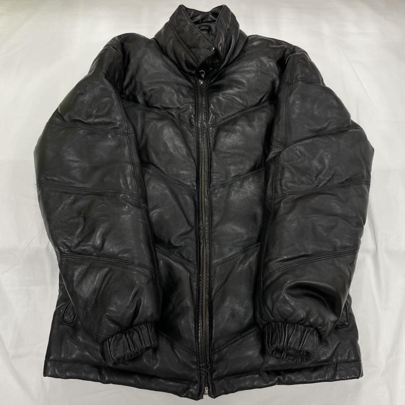 リコリス LICORICE ジャケット、上着 レザージャケット レザー ジップアップ ダウン ジャケット 羊革 ラム LC-11271 M 無地 黒 / ブラック / black メンズ USED 古着 中古 50148622