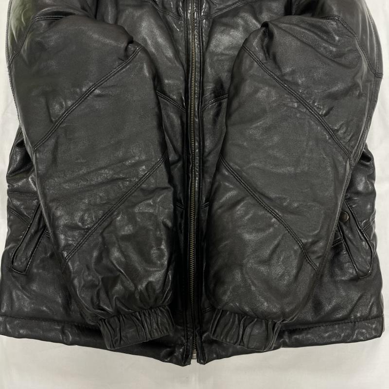 リコリス LICORICE ジャケット、上着 レザージャケット レザー ジップアップ ダウン ジャケット 羊革 ラム LC-11271 M 無地 黒 / ブラック / black メンズ USED 古着 中古 50148622