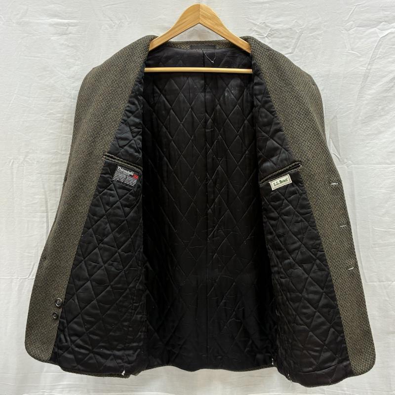 エルエルビーン L.L.Bean ジャケット、上着 ジャケット、ブレザー 80s USA製 シンサレート 中綿 キルティング 3釦 ツイード テーラードジャケット ロケットタロン M メンズ USED 古着 中古 50148629