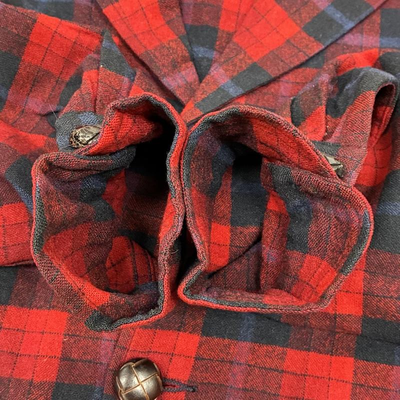 ペンドルトン PENDLETON ジャケット、上着 ジャケット、ブレザー 70s USA製 ウール チェック 3釦 テーラードジャケット くるみボタン ヴィンテージ M チェック メンズ USED 古着 中古 50148630