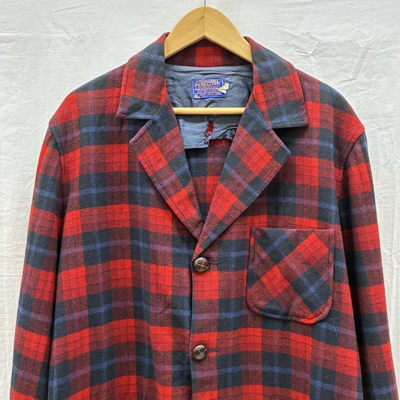 ペンドルトン PENDLETON ジャケット、上着 ジャケット、ブレザー 70s USA製 ウール チェック 3釦 テーラードジャケット くるみボタン ヴィンテージ M チェック メンズ USED 古着 中古 50148630