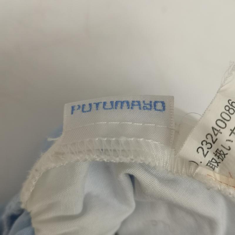 プトマヨ PUTUMAYO ワンピース ひざ丈スカート モノグラム チェス クラウン サックス シャーリング 総柄 水色 / ライトブルー / レディース USED 古着 中古 50148634