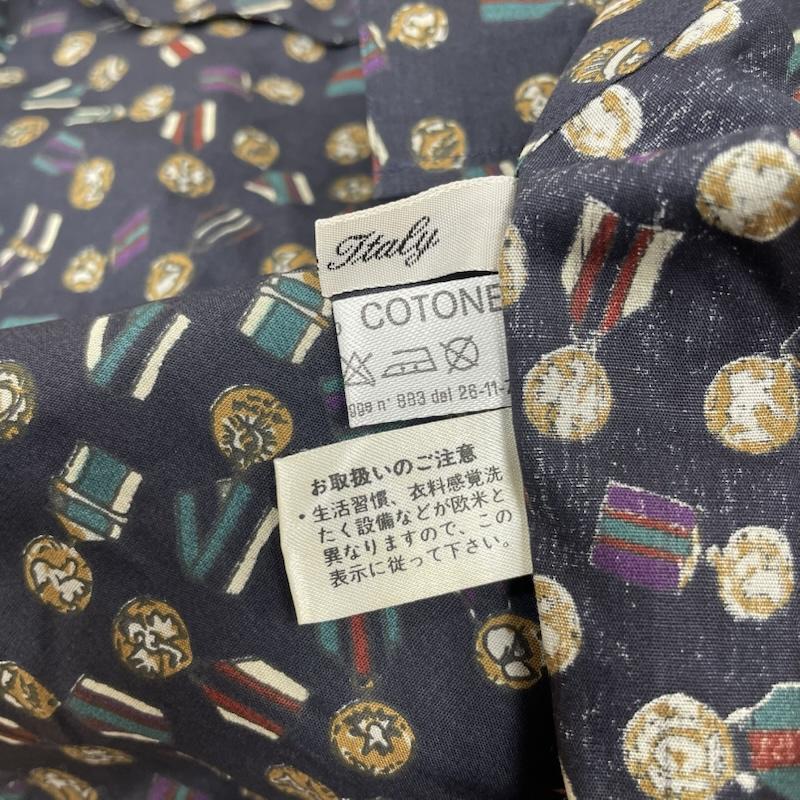ジバンシィ GIVENCHY シャツ、ブラウス 長袖 80s 長袖 シャツ 胸ポケット ボタン 総柄 メダル柄 S 総柄 X プリント マルチカラー / マルチカラー / multicolor メンズ USED 古着 中古 50148635
