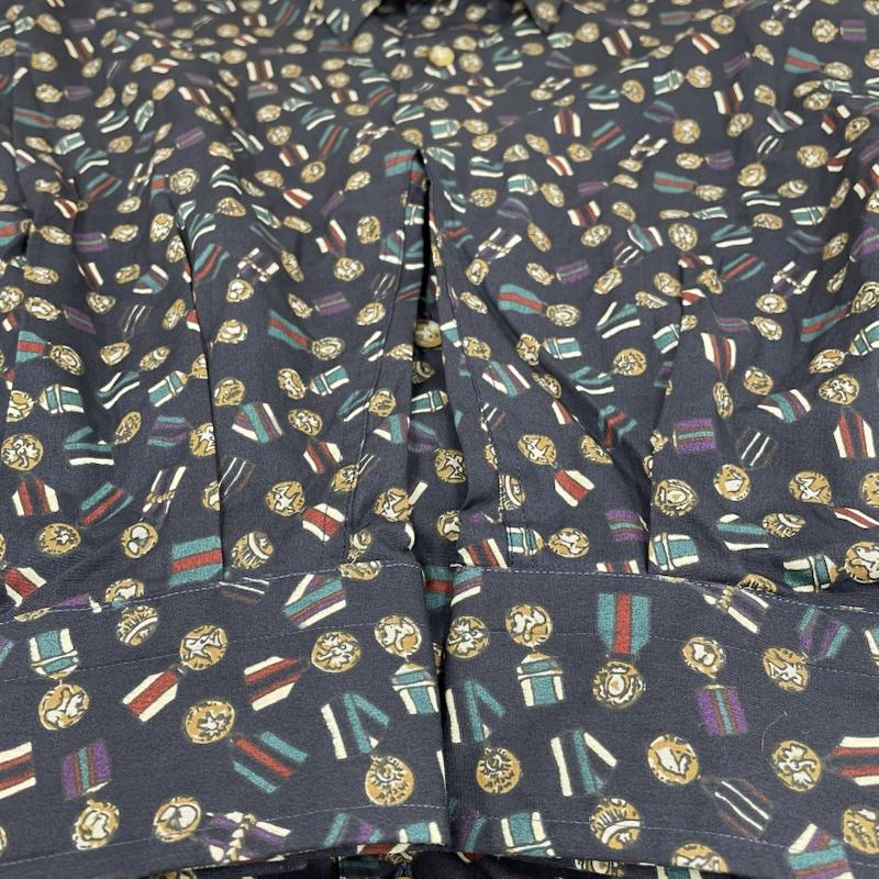 ジバンシィ GIVENCHY シャツ、ブラウス 長袖 80s 長袖 シャツ 胸ポケット ボタン 総柄 メダル柄 S 総柄 X プリント マルチカラー / マルチカラー / multicolor メンズ USED 古着 中古 50148635