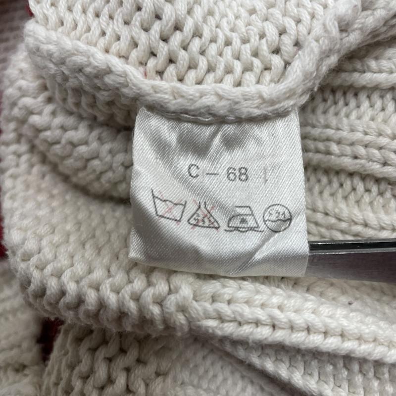 ポロバイラルフローレン Polo by RALPH LAUREN ニット、セーター 長袖 コットンニット クルーネック セーター 長袖 ボーダーライン ロゴ 刺繍入り L ロゴ、文字 X 刺繍 白 / ホワイト / white X 赤 / レッド / red X 紺 / ネイビー / navy メンズ USED 古着 中古 50148636