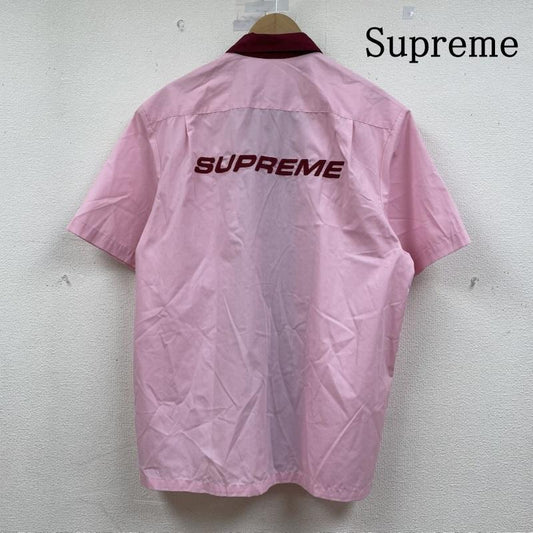シュプリーム Supreme シャツ、ブラウス 半袖 22SS Bowling Zip 半袖 シャツ フルジップアップ 背面ロゴ 刺繍 胸ポケット L ロゴ、文字 X 刺繍 桃 / ピンク / pink メンズ USED 古着 中古 50148639