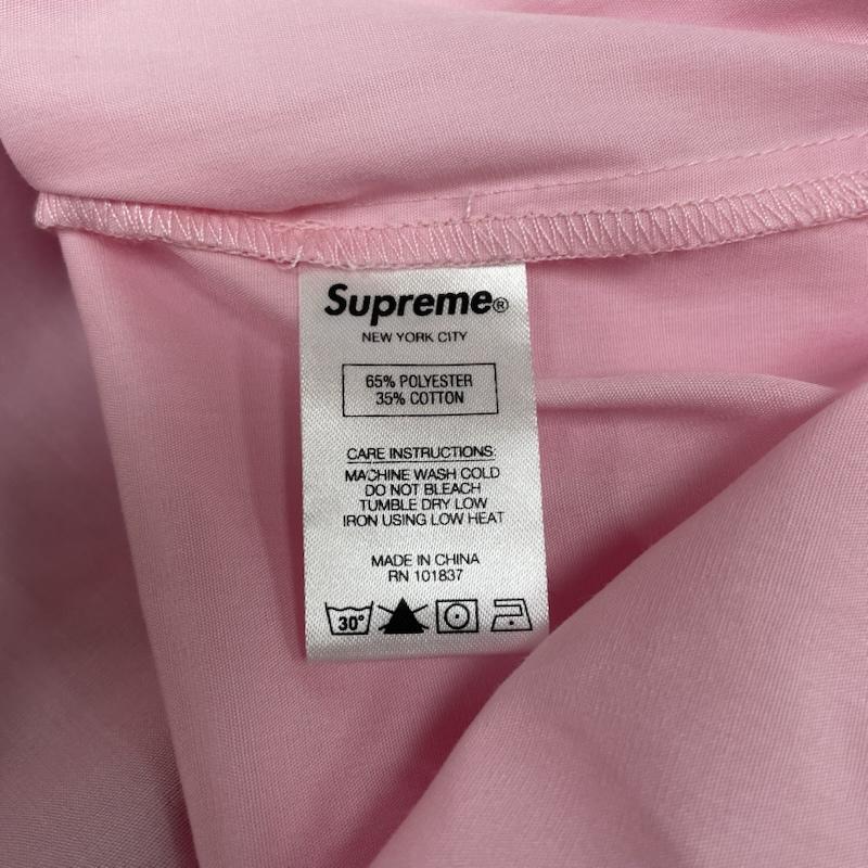 シュプリーム Supreme シャツ、ブラウス 半袖 22SS Bowling Zip 半袖 シャツ フルジップアップ 背面ロゴ 刺繍 胸ポケット L ロゴ、文字 X 刺繍 桃 / ピンク / pink メンズ USED 古着 中古 50148639