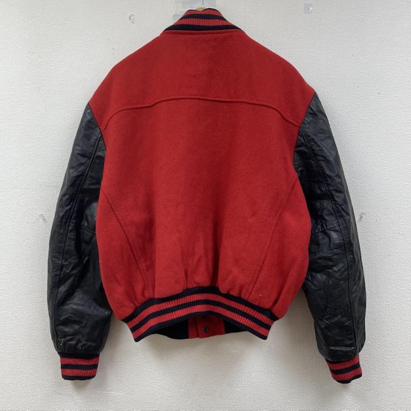 古着 USED ジャケット、上着 ジャンパー、ブルゾン mark s work wearhouse 袖 レザー スタジャン ラインリブ スナップボタン バーシティ L 無地 黒 / ブラック / black X 赤 / レッド / red メンズ USED 古着 中古 50148641