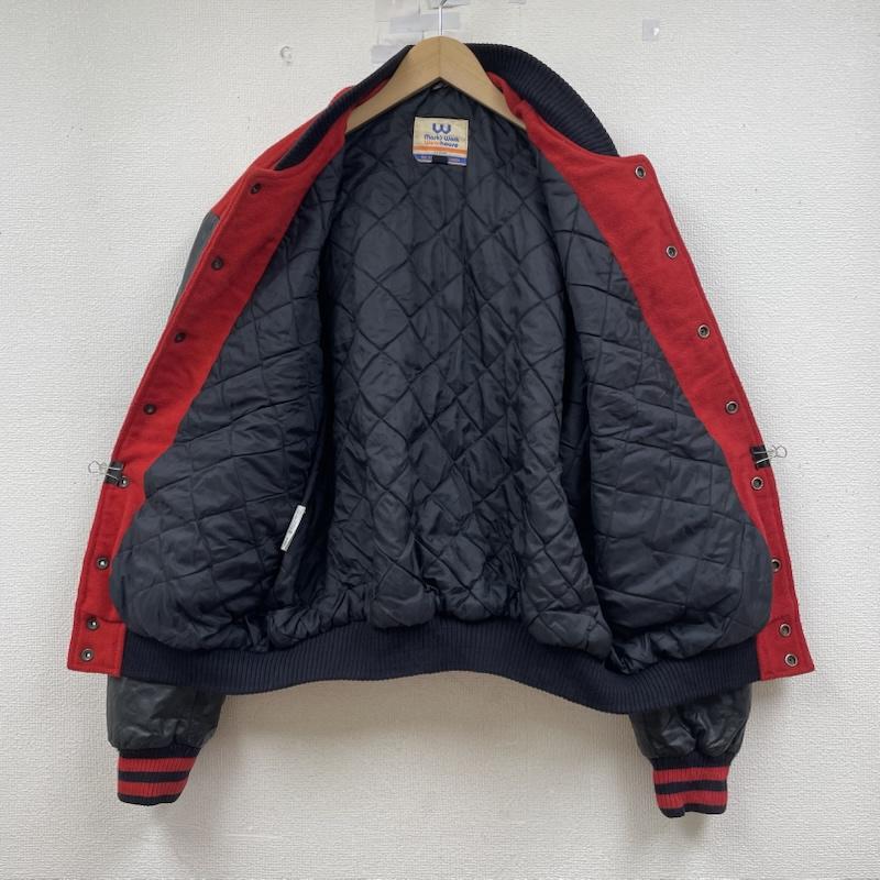 古着 USED ジャケット、上着 ジャンパー、ブルゾン mark s work wearhouse 袖 レザー スタジャン ラインリブ スナップボタン バーシティ L 無地 黒 / ブラック / black X 赤 / レッド / red メンズ USED 古着 中古 50148641