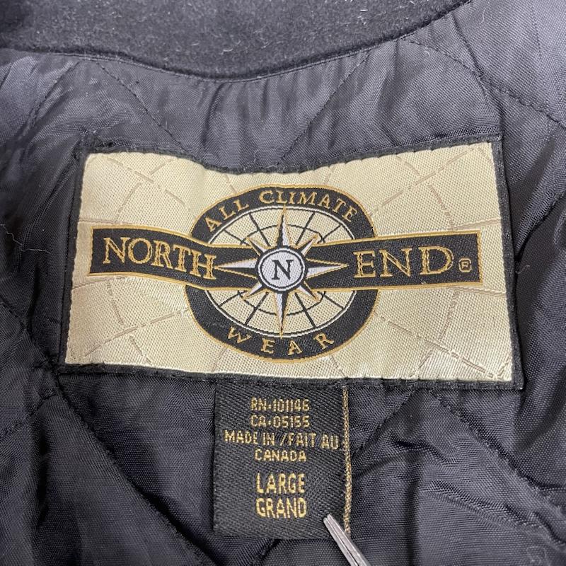 古着 USED ジャケット、上着 ジャンパー、ブルゾン NORTH END カナダ製 メルトンウール 袖 レザー スタジャン スタジアムジャンパー L ロゴ、文字 X 刺繍 黒 / ブラック / black メンズ USED 古着 中古 50148643