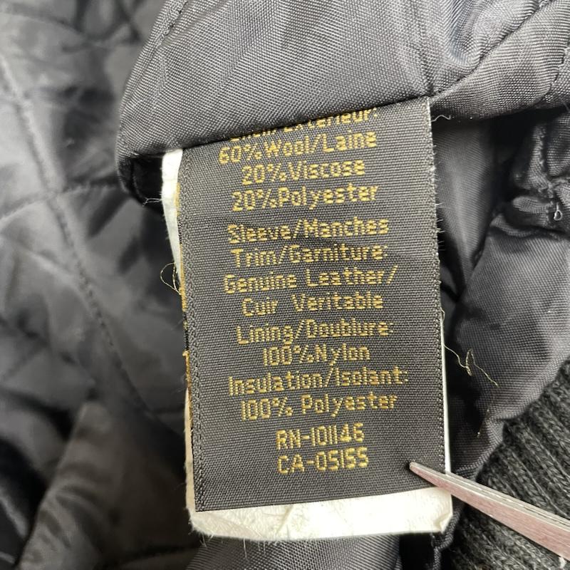 古着 USED ジャケット、上着 ジャンパー、ブルゾン NORTH END カナダ製 メルトンウール 袖 レザー スタジャン スタジアムジャンパー L ロゴ、文字 X 刺繍 黒 / ブラック / black メンズ USED 古着 中古 50148643