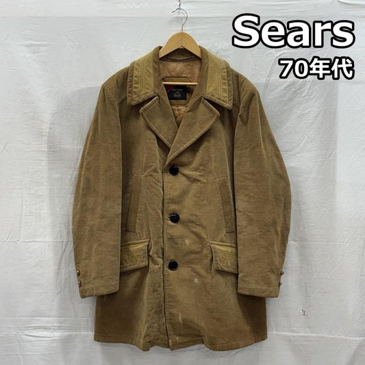 シアーズ SEARS コート コート一般 70年代 ビンテージ 袖くるみボタン コーデュロイ カーコート ビッグサイズ 70s 44 メンズ USED 古着 中古 50148654