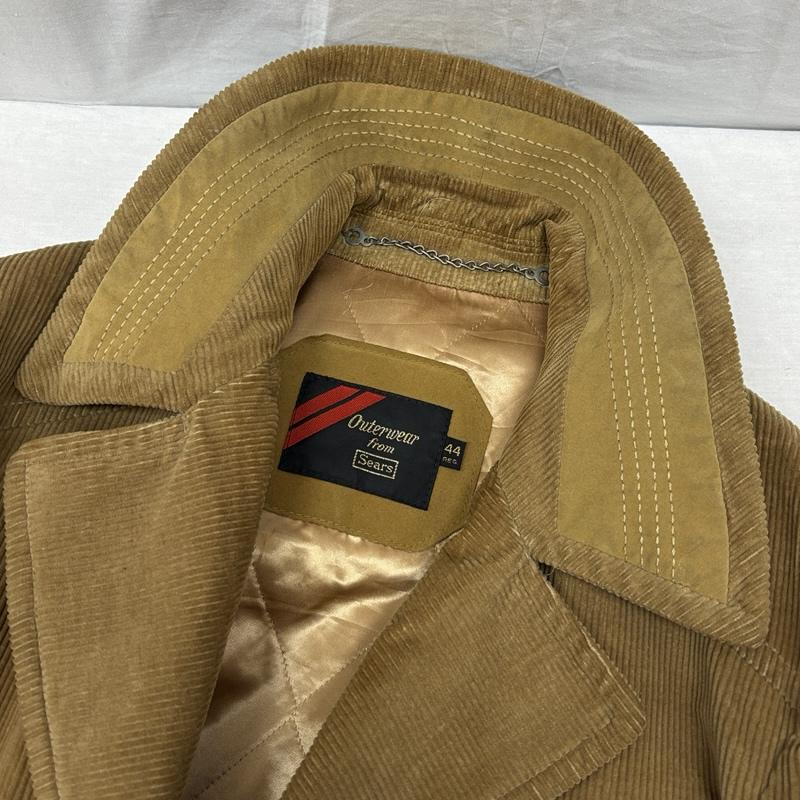 シアーズ SEARS コート コート一般 70年代 ビンテージ 袖くるみボタン コーデュロイ カーコート ビッグサイズ 70s 44 メンズ USED 古着 中古 50148654