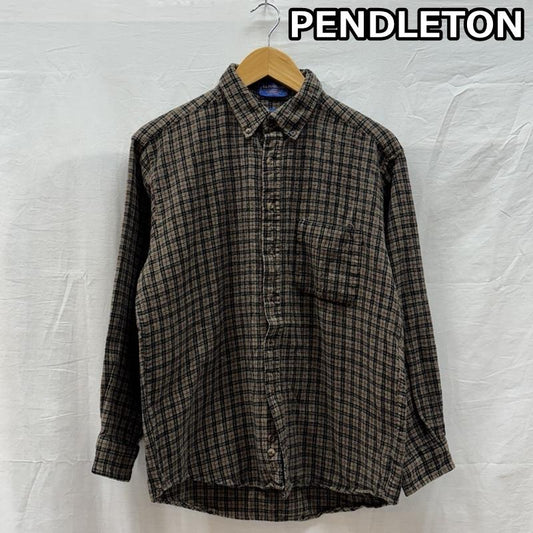 ペンドルトン PENDLETON シャツ、ブラウス 長袖 チェック柄 ウール ボタンダウン 長袖 シャツ L 茶 / ブラウン / brown メンズ USED 古着 中古 50148657