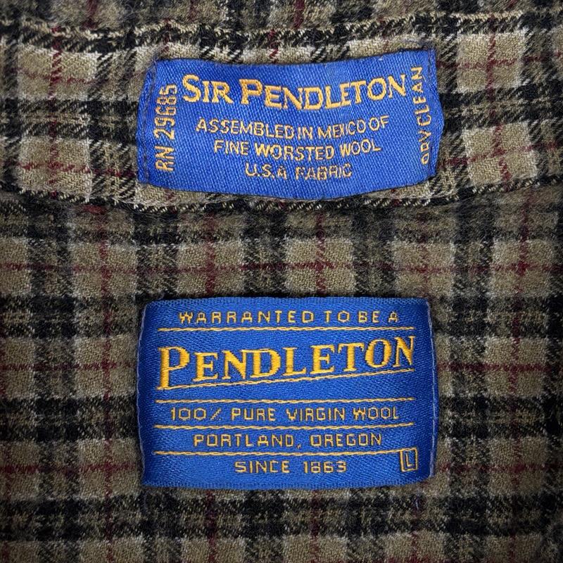 ペンドルトン PENDLETON シャツ、ブラウス 長袖 チェック柄 ウール ボタンダウン 長袖 シャツ L 茶 / ブラウン / brown メンズ USED 古着 中古 50148657