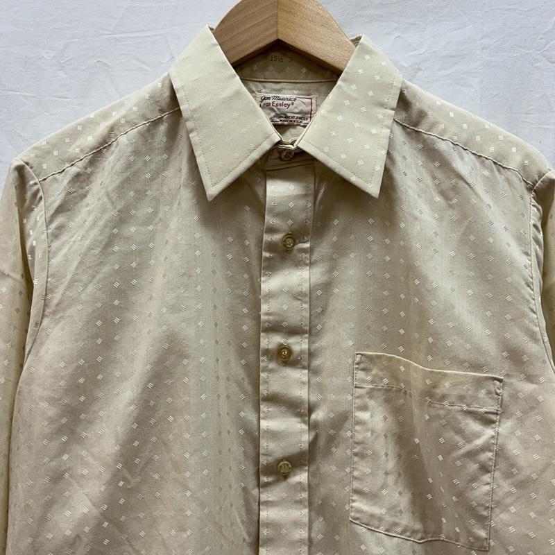 古着 USED シャツ、ブラウス 長袖 Essley 70年代 ビンテージ USA製 総柄 襟芯入り 長袖 シャツ UNION MADE ユニオンメイド スタンプ 70s - ベージュ / ベージュ / beige メンズ USED 古着 中古 50148664
